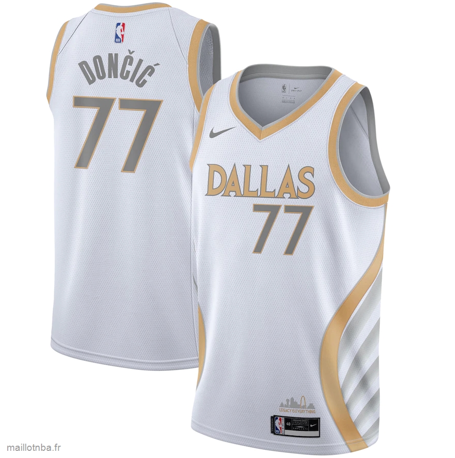 Maillot Dallas Mavericks Luka Doncic Nike White 2020/21 Swingman Jersey - City Edition